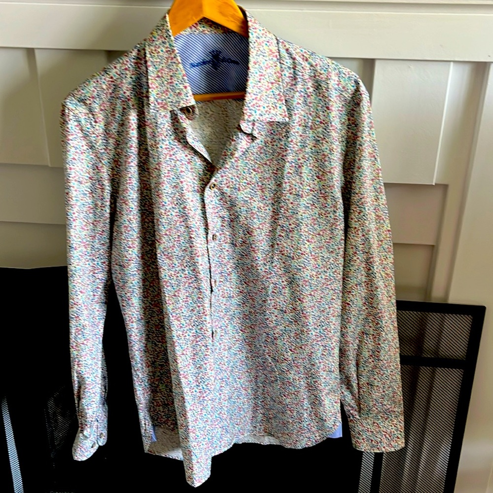 Marchesi di Como floral botton down shirt, size medium 39/40 100% cotton